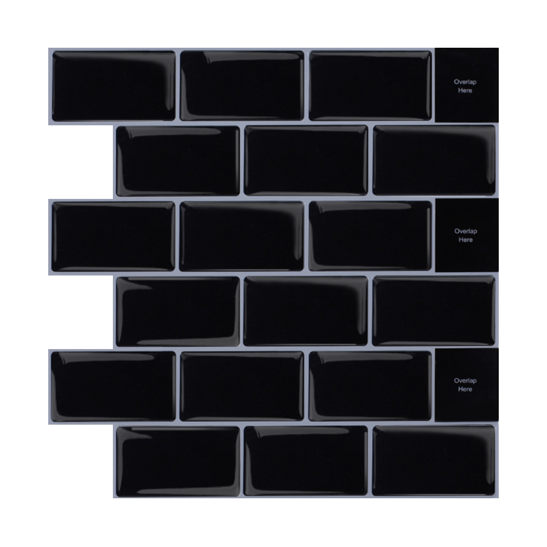 Nalepovací obklad - 3D mozaika - Čierne tehličky 30,5 x 30,5 cm