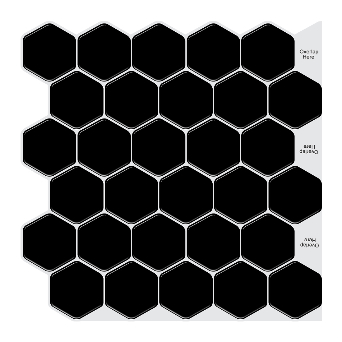 Nalepovací obklad - 3D mozaika - Čierne 6-uhoľníky 30,5 x 30,5 cm