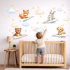 Textilná nálepka na stenu "Zvieratká v papierových lietadielkách"