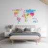 Samolepka na stenu "Mapa sveta 2 - farebná" 74x122cm