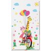 Samolepka na stenu "Žirafa na bicykli" 78x128cm