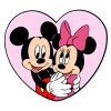 Mickey a Minnie v srdiečku - textilná nálepka na stenu