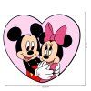 Mickey a Minnie v srdiečku - textilná nálepka na stenu