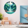 Nálepka na stenu do detskej izby, nadčasový kruhový dizajn nálepky s motívom džungle