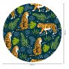 Kruhová samolepka na stenu "Tigre v džungli"
