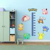 Detský meter Pokemón - textilná nálepka na stenu  Hárok 60×120cm • 19 samostatných nálepiek