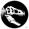 Kruhová samolepka na stenu "T-Rex kostra"