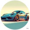 Porsche 911 - textilná nálepka na stenu