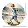 Chlapec futbalista - textilná nálepka na stenu  2 veľkosti Ø60 a Ø100• 1 samostatná nálepka