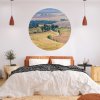 Veľká kruhová nálepka na stenu s motívom Toskánska, dominantný prvok do spálne