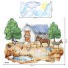 Farma - textilná nálepka na stenu