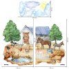 Farma - textilná nálepka na stenu