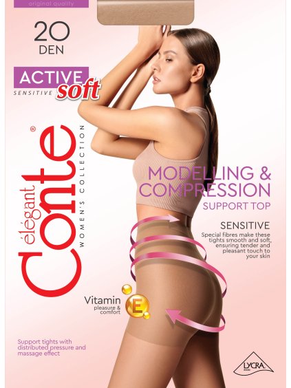 Zeštíhlující pružné punčochy Conte Active soft 20
