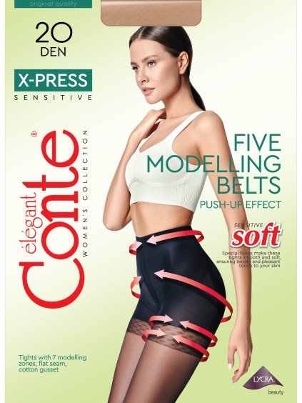 Zeštíhlující push-up punčochy Conte X-press 20