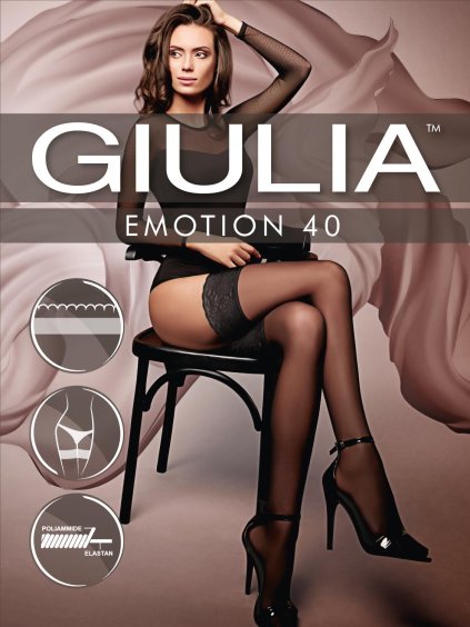 Poloprůhledné samodržící punčochy Giulia Emotion 40