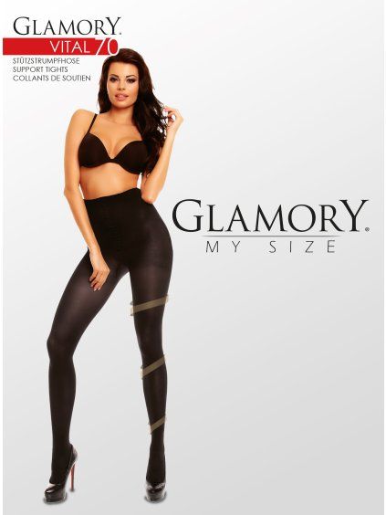 Kompresní neprůhledné punčochy Glamory Vital 70