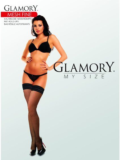 Luxusní síťované samodržící punčochy Mesh Fine Glamory