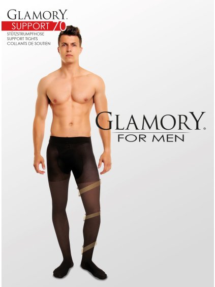 Pánské neprůhledné kompresní punčochy Glamory Support 70