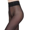 Luxusní poloprůhledné punčochy s krajkovým protiskluzovým pasem Giulia Impresso 40 odstín nero