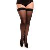 Luxusní samodržící punčochy Allure 20 Glamory Black Plus Size