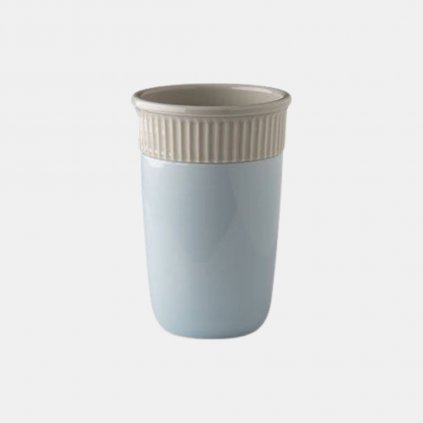 Double wall cups šedo-modrý keramický hrnek - dvoustěnka 300 ml