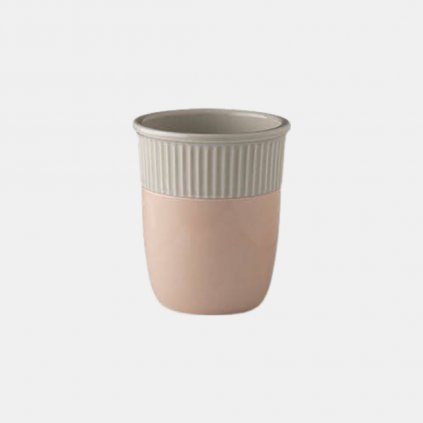 Double wall cups šedo-růžový keramický hrnek - dvoustěnka 200 ml