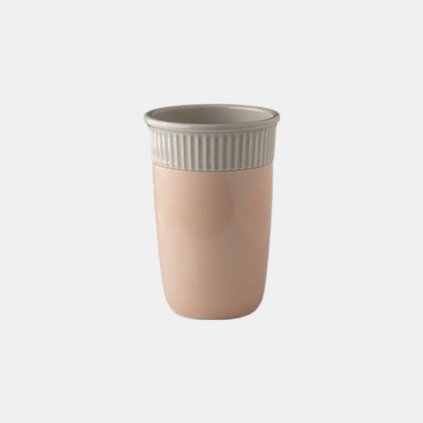 Double wall cups šedo-růžový keramický hrnek - dvoustěnka 300 ml