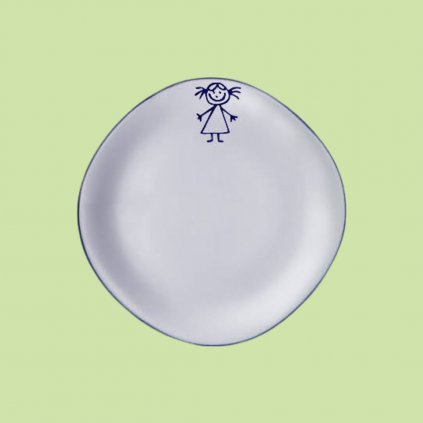 Kvadro mělký talíř holčička 22 cm