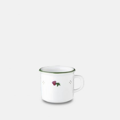 Retro mugs zeleno-bílý hrnek s červenými květy 80 ml