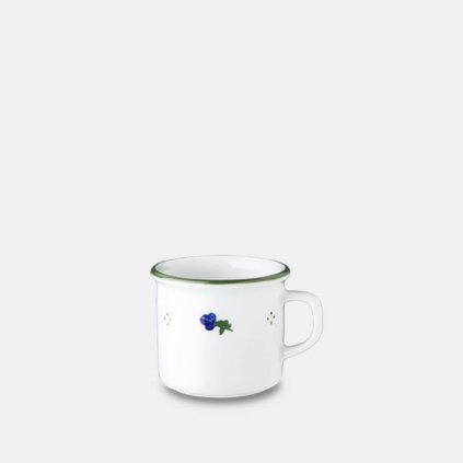 Retro mugs zeleno-bílý hrnek s modrými květy 80 ml