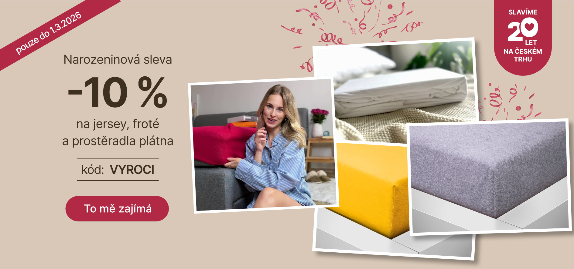 Slavíme 20 let - prostěradla