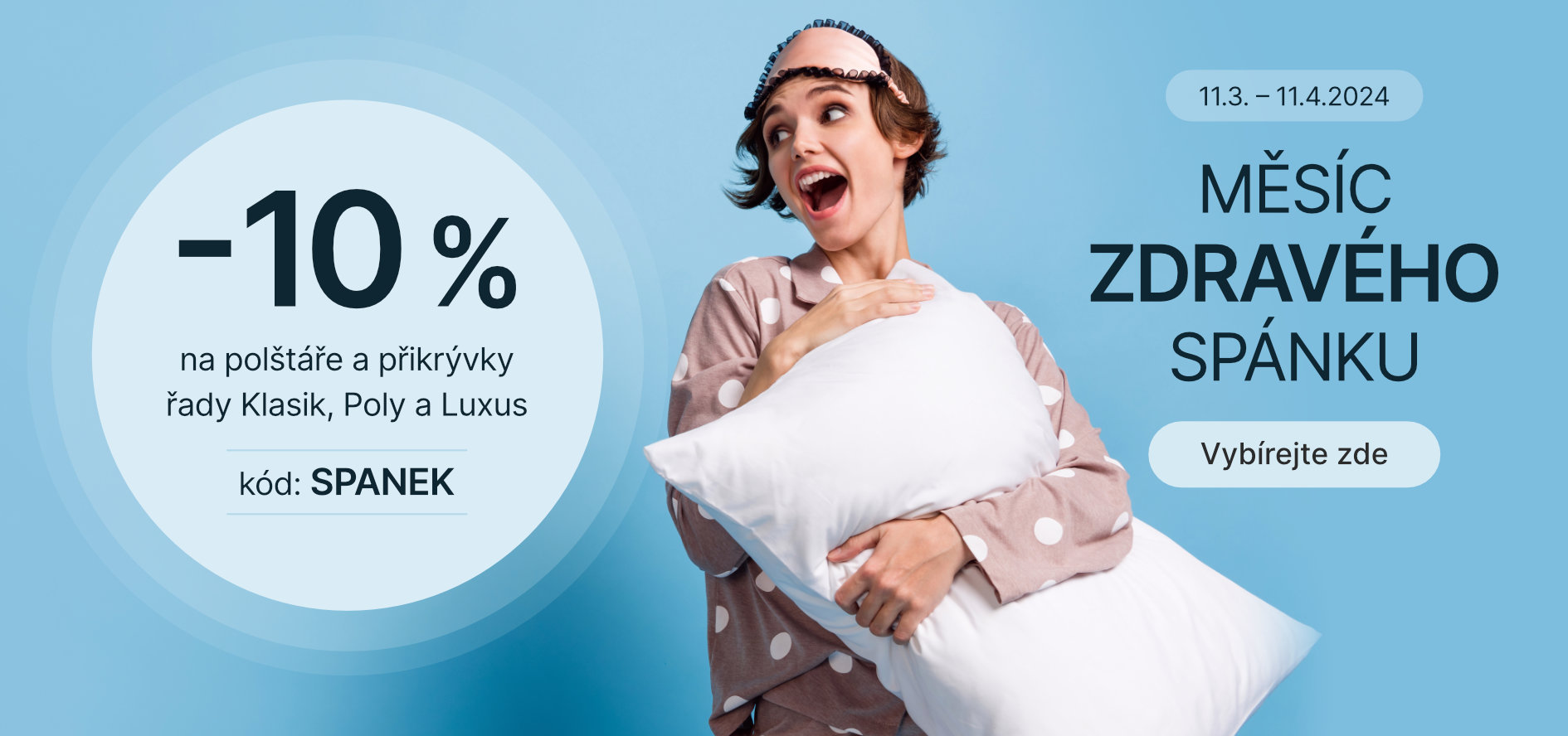 Měsíc zdravého spánku se slevou 10 % na polštáře a přikrývky