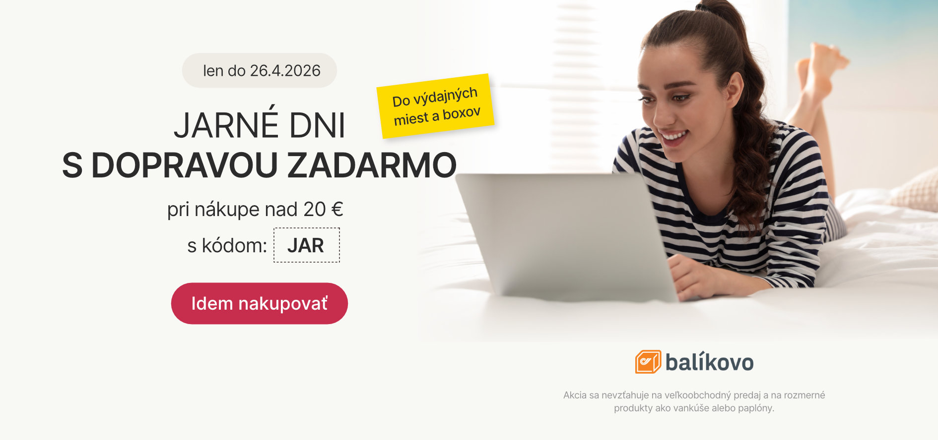 Jarní dny s dopravou zdarma Balíkovo