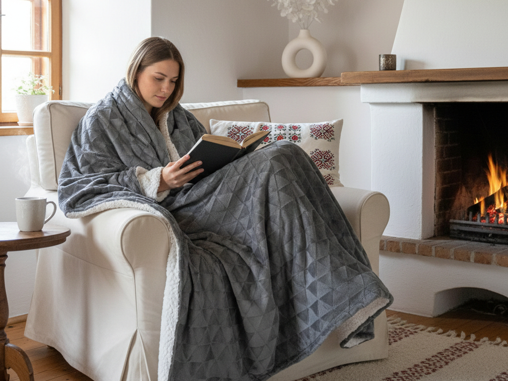 Mikroplyšová deka Oříšková