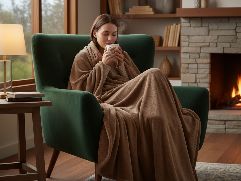 Mikroplyšová deka Oříšková