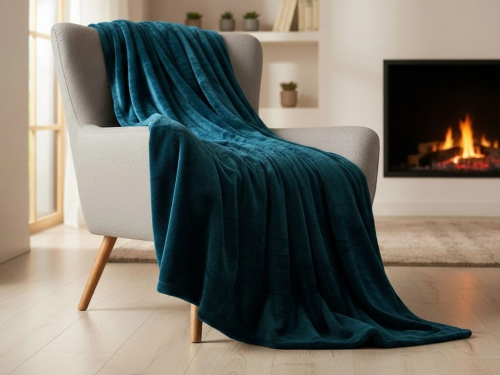 Mikroplyšová deka Petrolejová