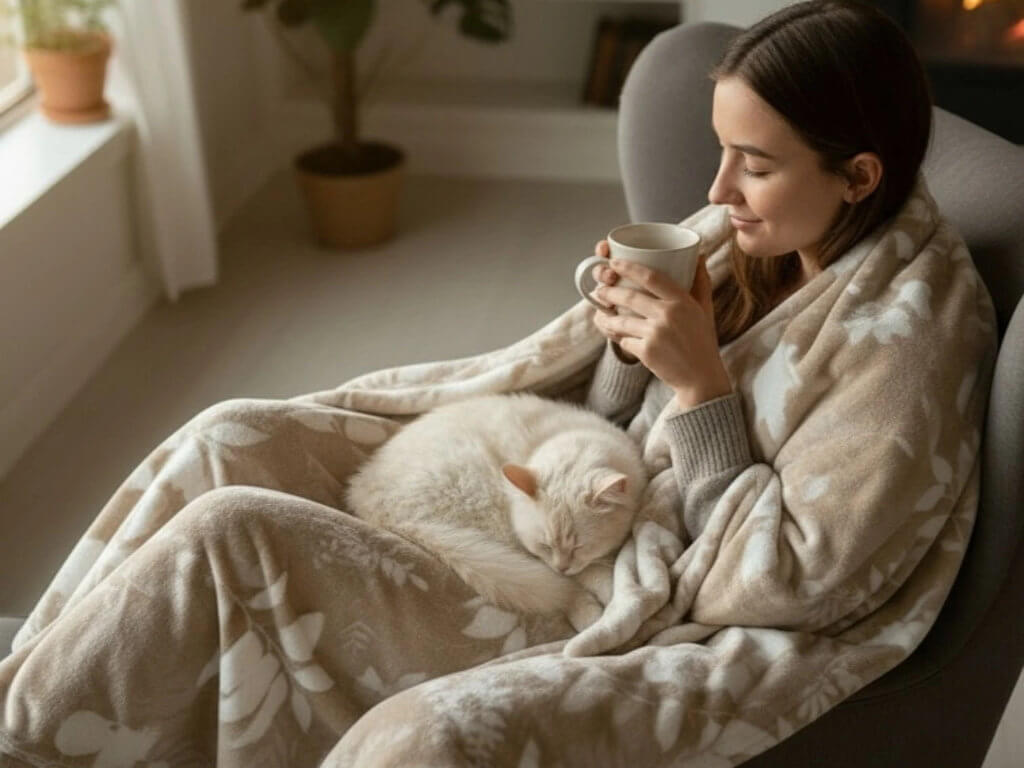 Mikroplyšová deka Louka béžová