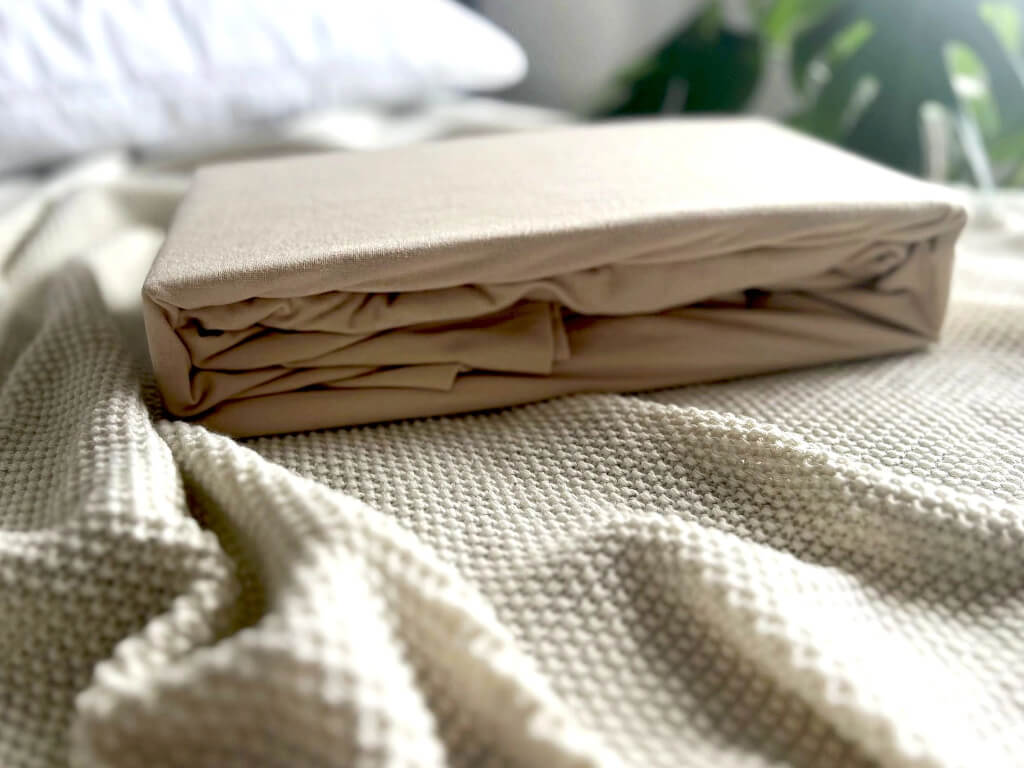 Jersey prostěradlo Elastic Premium 90x200 / 30cm - béžové