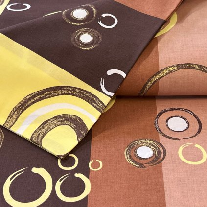 Metráž bavlna - Bublina hnědá