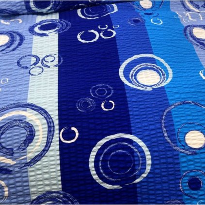 Metráž krep - Bublina modrá