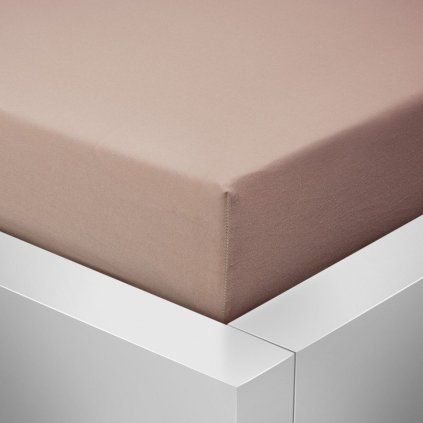 Jersey prostěradlo s elastanem 90x200 / 25cm - kakao