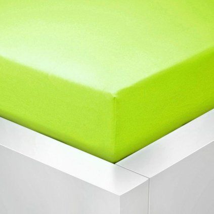 Jersey prostěradlo s elastanem 90x200 / 25cm - limetka