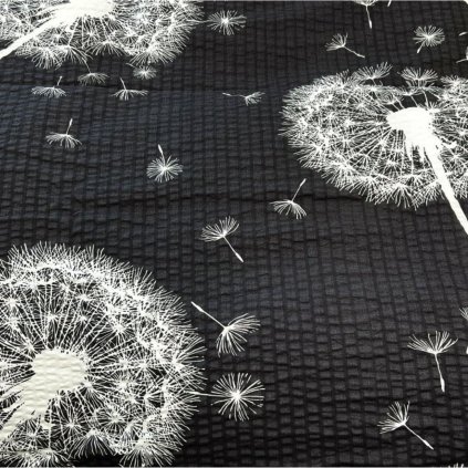 Metráž krep - Pampelišky šedé