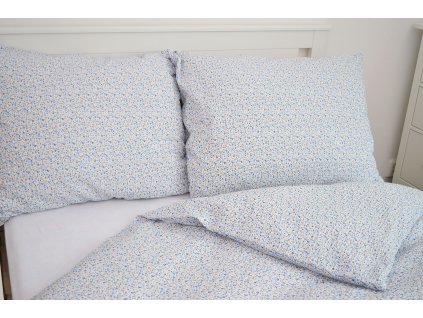 Bavlněný povlak na polštář 45x65 - Kvítky modré