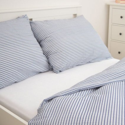 Metráž krep - Pruhy modré