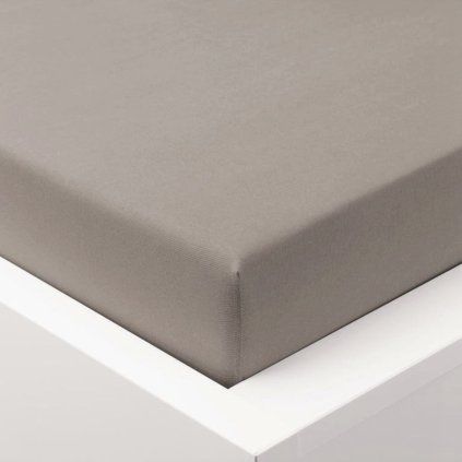 Jersey prostěradlo s elastanem - Šedohnědé
