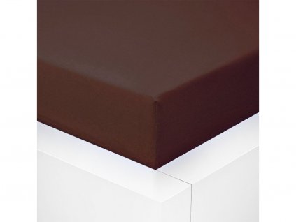 Jersey prostěradlo LYCRA 90x200 / 25cm - čokoládové