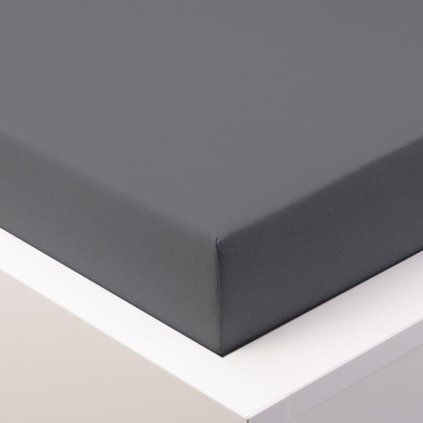 Jersey prostěradlo s elastanem 90x200 / 25cm - tmavě šedé