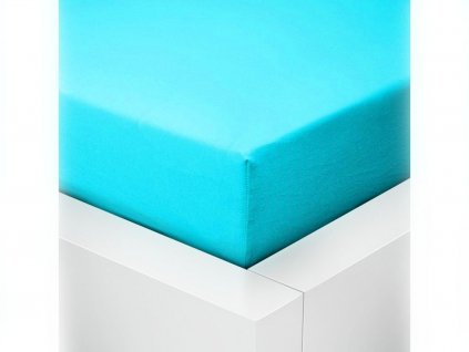 Jersey prostěradlo LYCRA 90x200 / 25cm - tyrkys