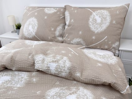 Krepový povlak na polštář 45x65 - Pampelišky béžové